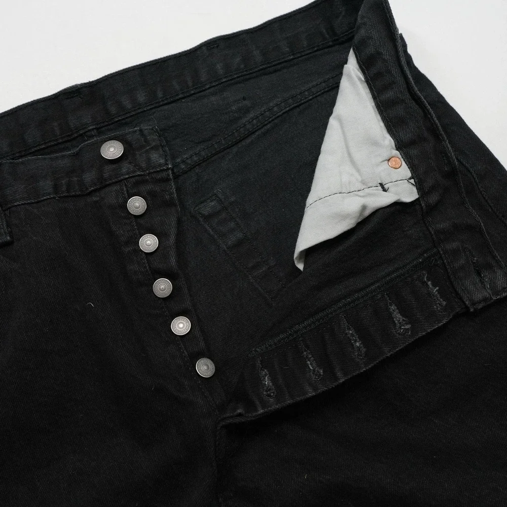Levi's 501 Jeans Men's 40x31 Black Denim Straight Leg‎ Button-Fly Red Tab Modern